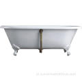 66 inci besi cor freestanding clawfoot bath bak mandi